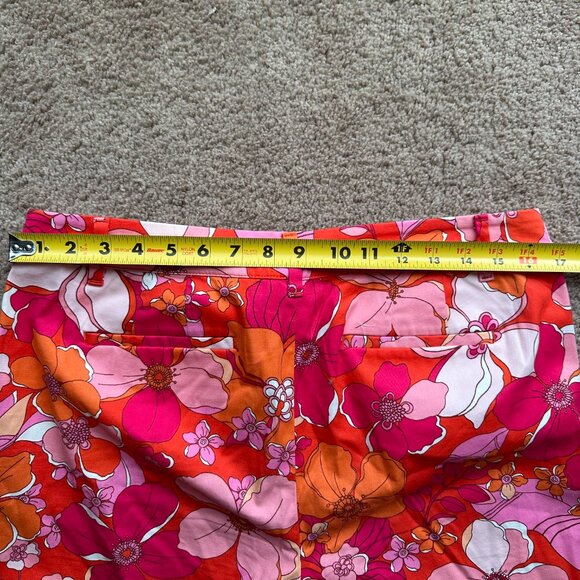 Talbots Pants Womens 10 34x25 Perfect Crop Floral Bright Mid Rise - Picture 7 of 14